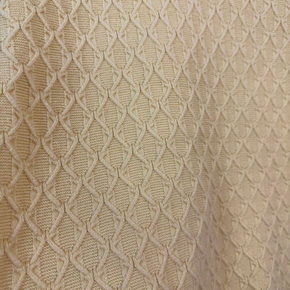 Talbots Butter Yellow Long Sleeve V-neck Sweater with Textured Diamond Pattern - Picture 4 of 8